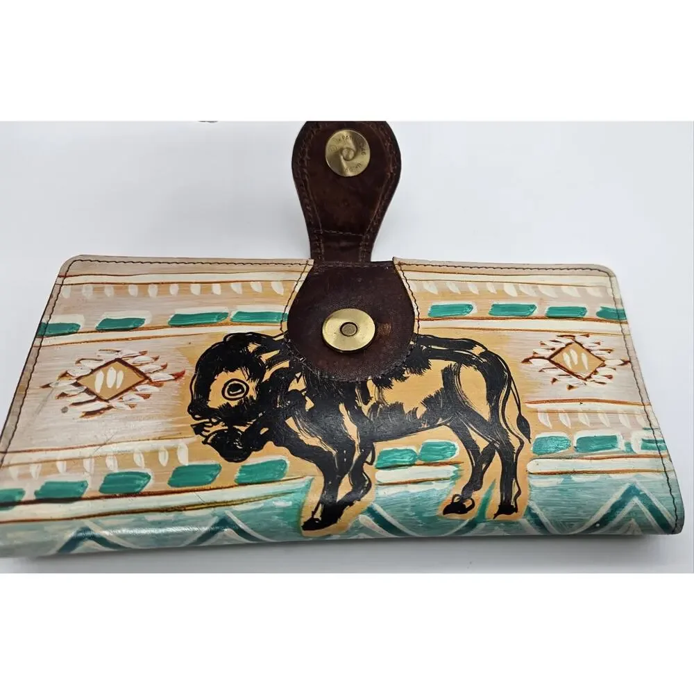 American Darling Magnet Snap Buffalo Wallet Genuine Leather New No Wrist Strap